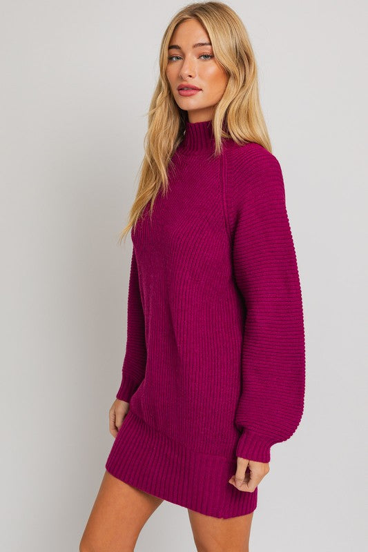 Fuchsia Sweater Dress  Fierce and Foxxy Clothing