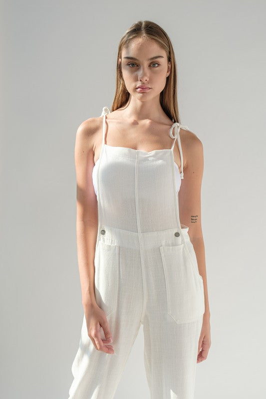 Dark Sage Tie Jumpsuit