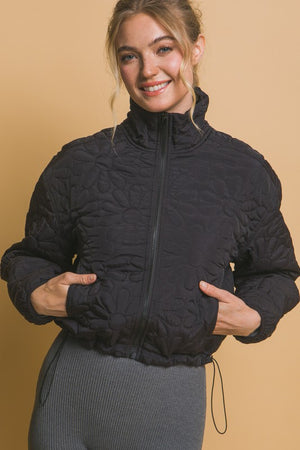 Floral Quilted Zip Up