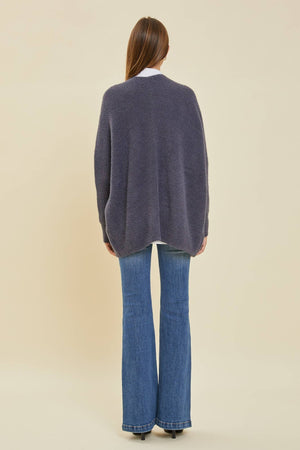 Charcoal Soft Ribbed Cardigan