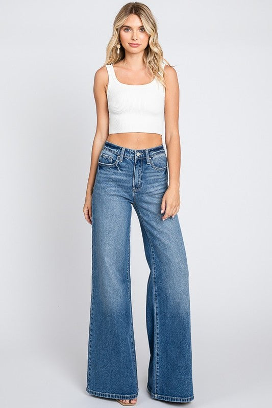 Wide Leg Denim Jeans