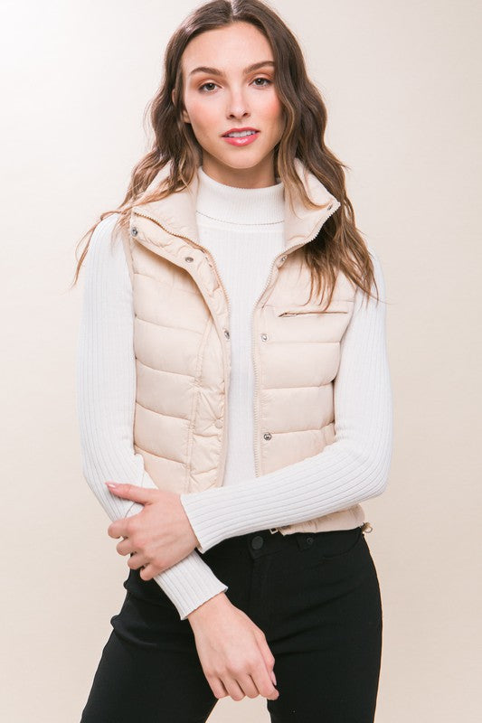 High Neck Zip Vest
