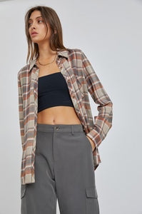 All The Sage Plaid Top