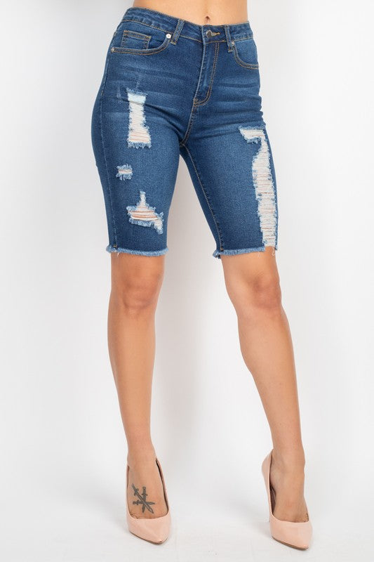 Distressed Bermuda Shorts