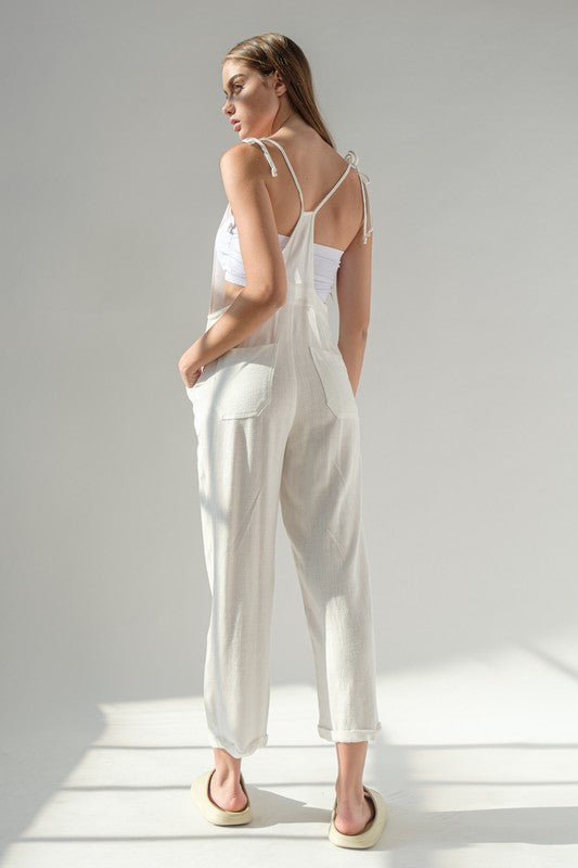 Dark Sage Tie Jumpsuit