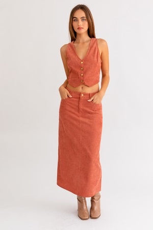 Rust Corduroy Vest