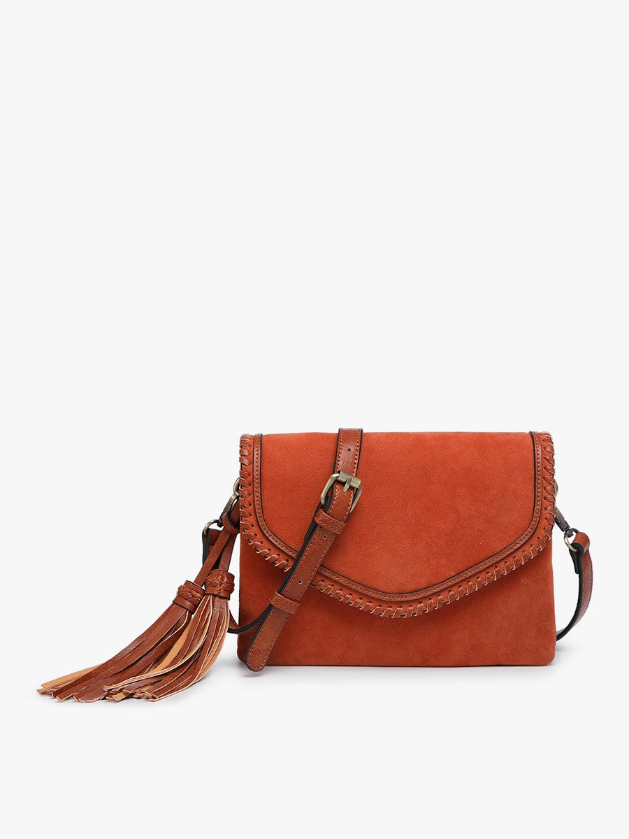 Tasseled Up Fold Over Purse