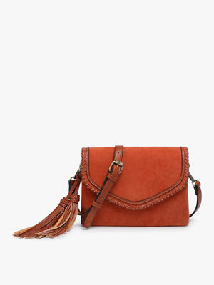 Tasseled Up Fold Over Purse