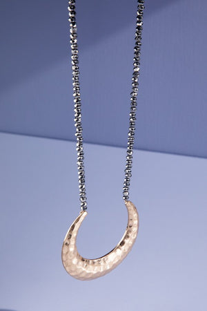 Hammered Half Moon Necklace