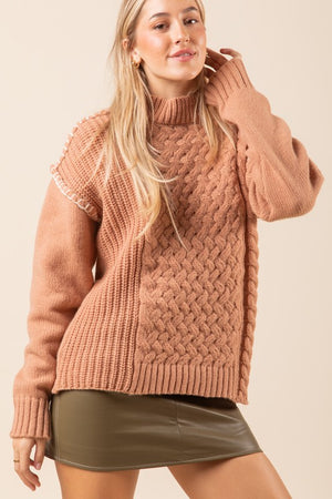 Stitch Detail Cable Knit Sweater