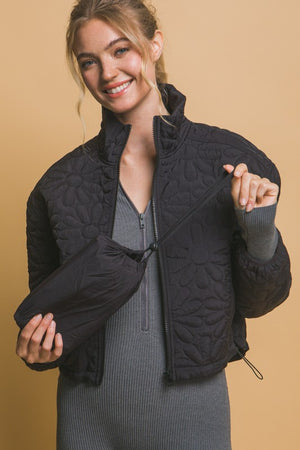 Floral Quilted Zip Up