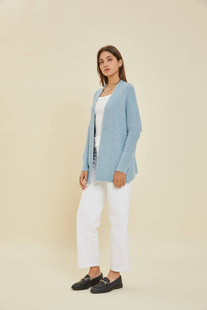 Charcoal Soft Ribbed Cardigan
