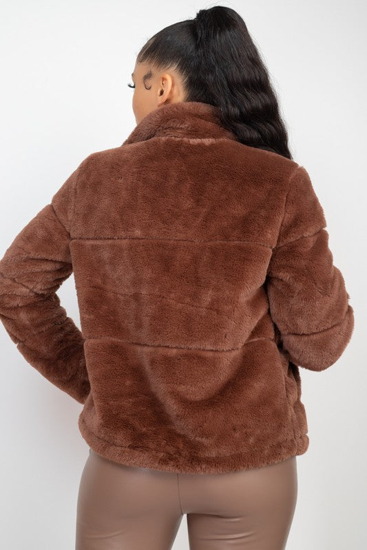 Don't Delay Brown Fur Jacket
