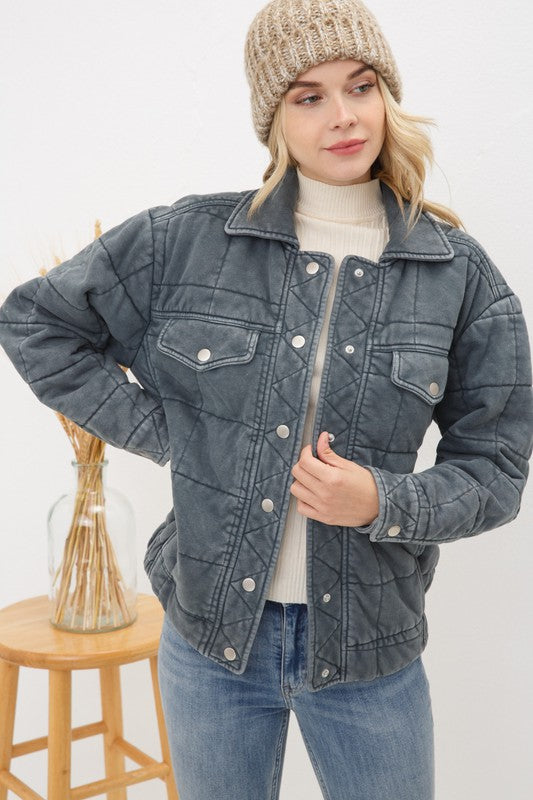 Shanna Smokey Grey Quilted Jacket