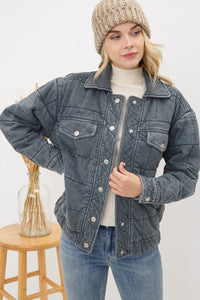 Shanna Smokey Grey Quilted Jacket