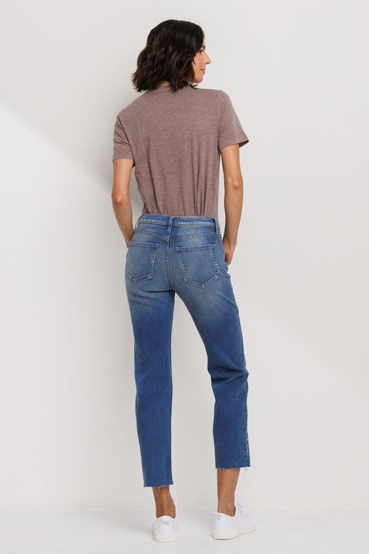 High Rise Slim Straight in Vintage Blue