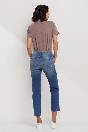 High Rise Slim Straight in Vintage Blue