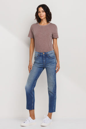 High Rise Slim Straight in Vintage Blue