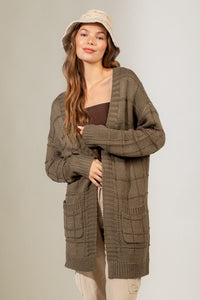 Cocoa square stitch cardigan