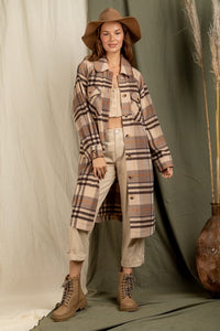 Apple Outsider Long Plaid Shacket