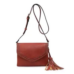 Tasseled Up Fold Over Purse