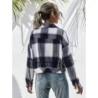 Feeling Energized Navy Plaid Jacket