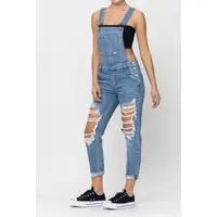 Team Player Distressed Overalls