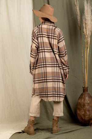 Apple Outsider Long Plaid Shacket