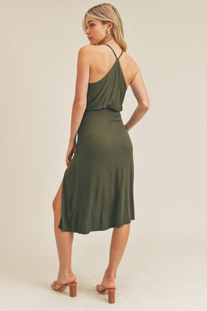 Lets Wrap This Up Olive Dress