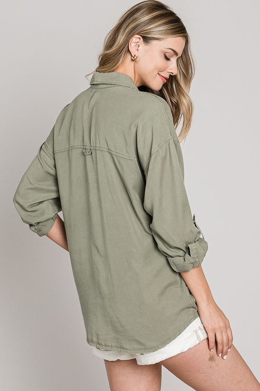 On The Run Button Up