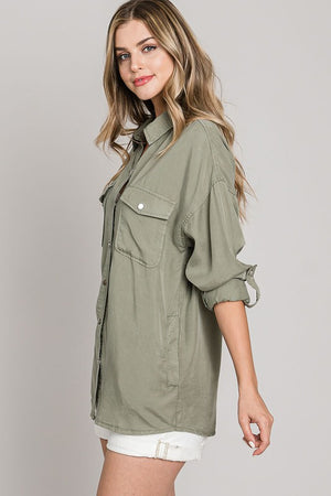 On The Run Button Up