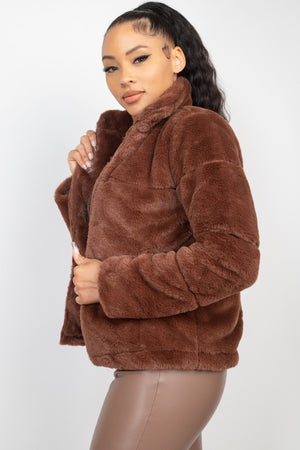 Don't Delay Brown Fur Jacket