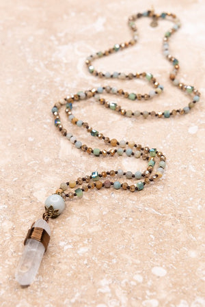 Crystal Light Long Beaded Necklace