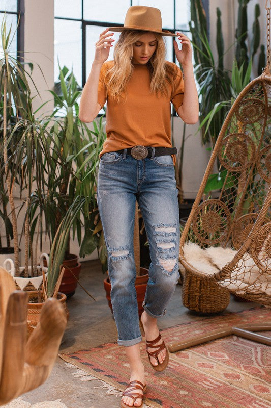 Fly Girl Distressed Boyfriend Jeans