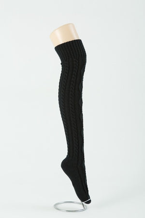 Diamond Cable knit knee Socks
