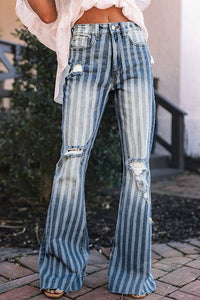 About That Night Striped Jeans