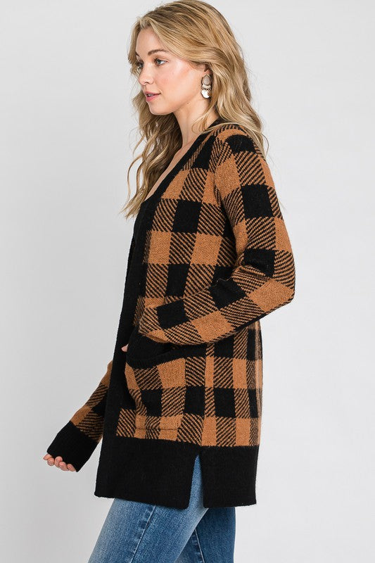 Buffalo Camel Plaid Cardigan