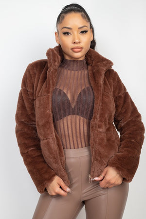 Don't Delay Brown Fur Jacket