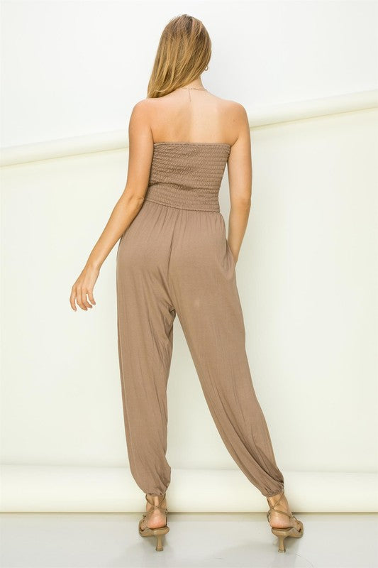 So Lit Mocha Jumpsuit