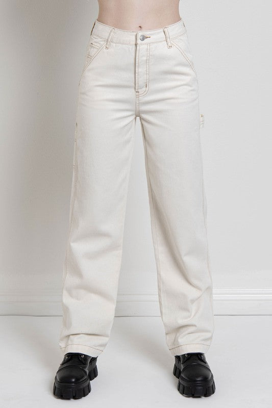New Trends White Cargo Pants