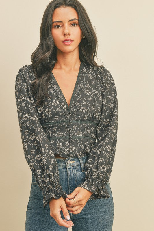 Midnight Skies Floral Top