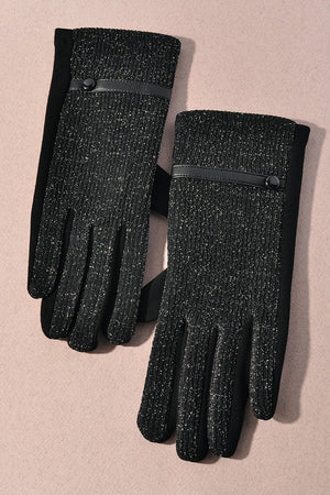 Black Silver Sparkle Gloves