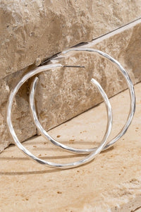 Matte Silver Hoops