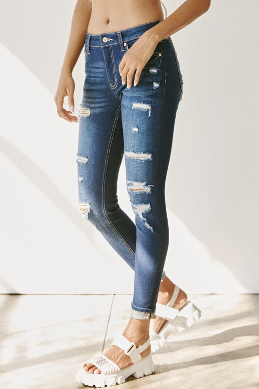 On The Rise Dark Denim Skinnies
