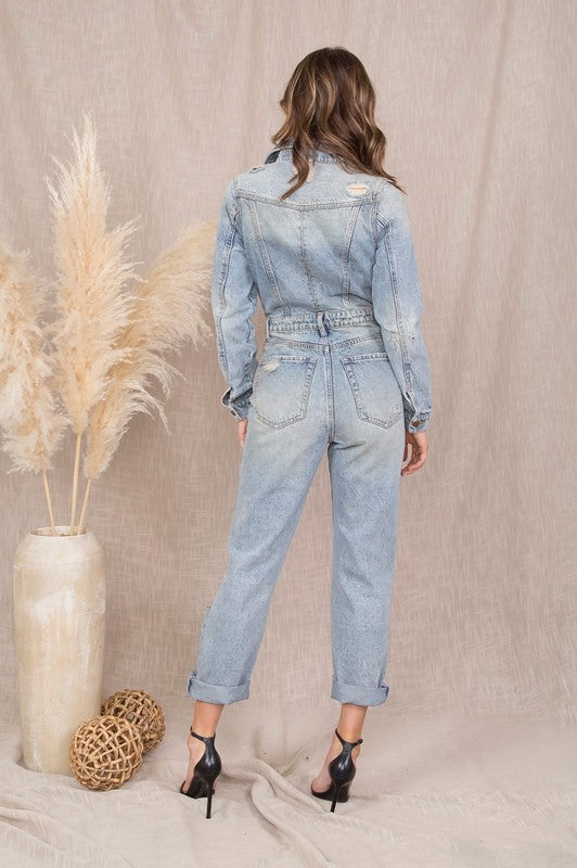 Sweetheart Denim Jumpsuit