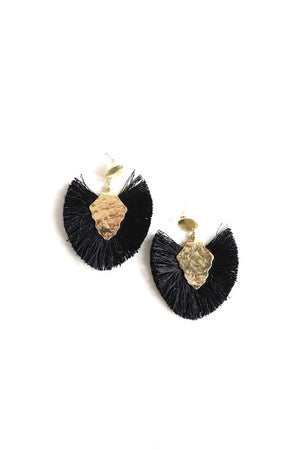 Better Days Black Threaded Earrings