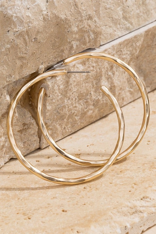 Gold Matte Hoops