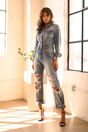 Sweetheart Denim Jumpsuit